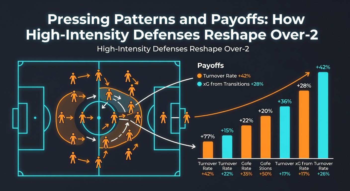 Tactical diagram showing pressing angles and recovery zones affecting goal-scoring patterns