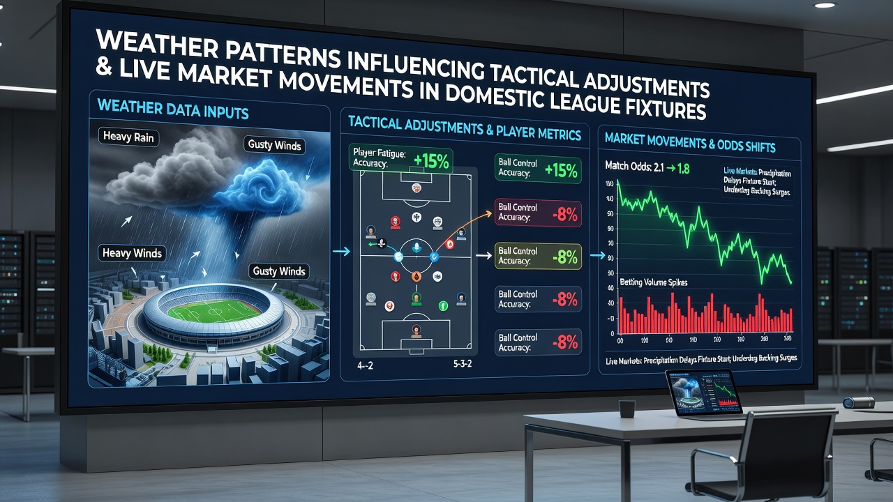 Live betting interface showing odds shifting during a rainy football match
